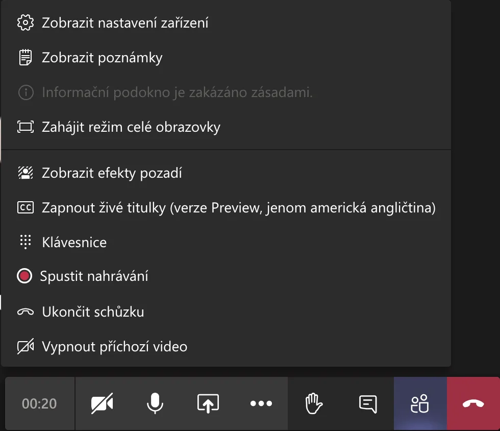Moznosti schuzky