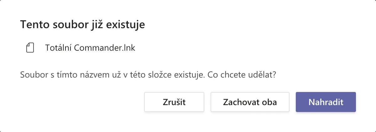 Doplicita souborů v chatu