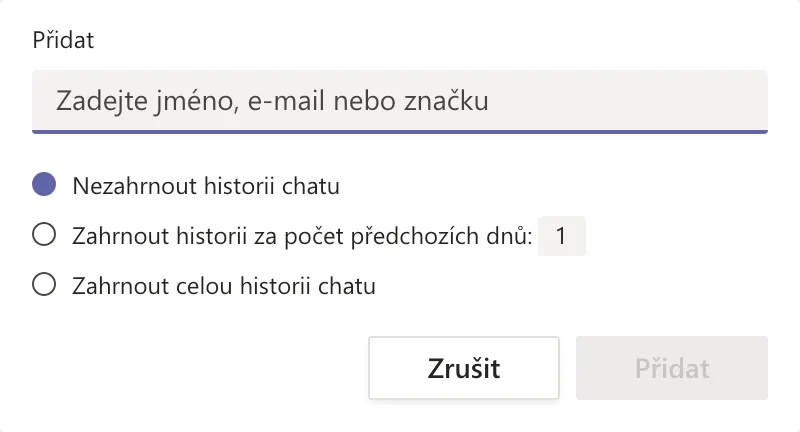 Historie chatu.