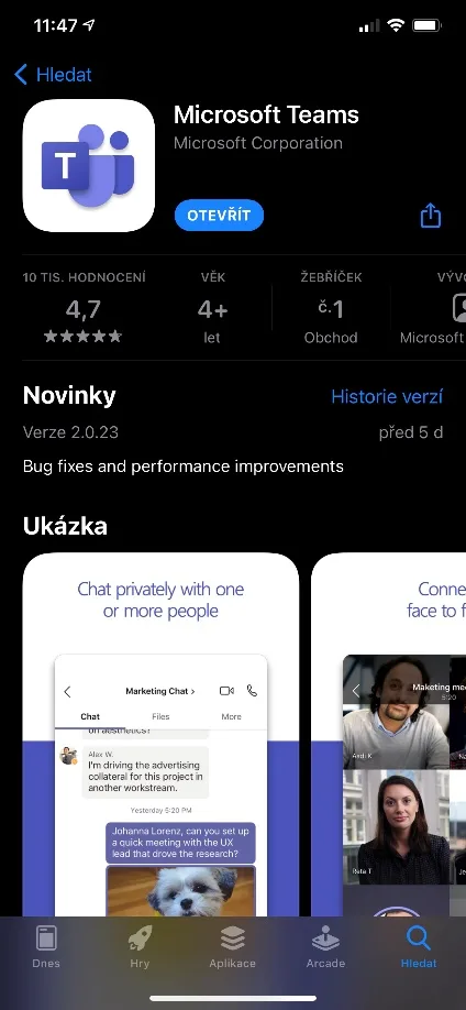 Snímek obrazovky k článku První kroky s Teams pro rodiče a žáky (1)